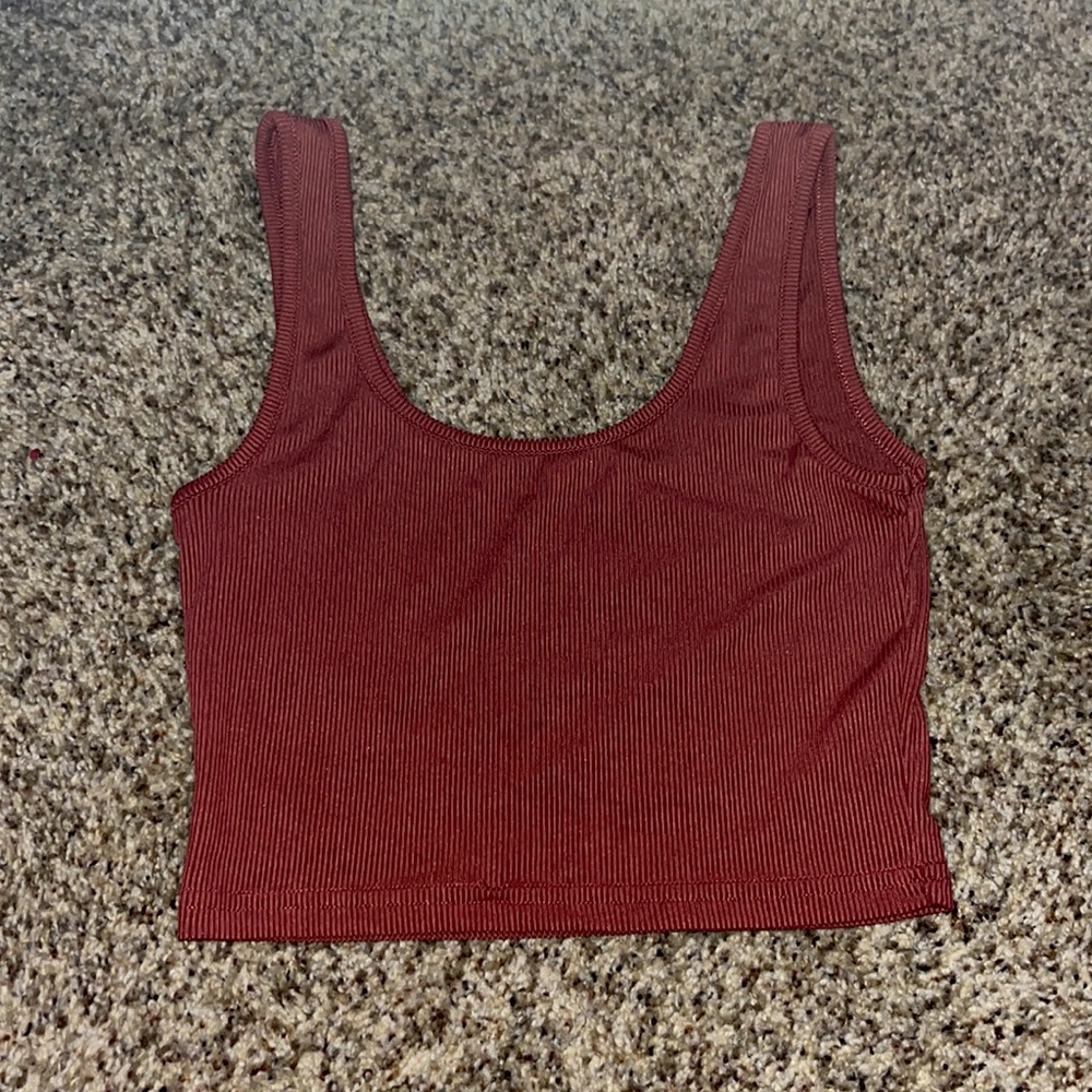 Size XS, maroon red, SHEIN tank top, in great condition.
